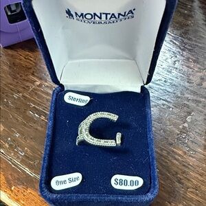Montana Silversmiths Silver Horseshoe Ring in Presentation Box